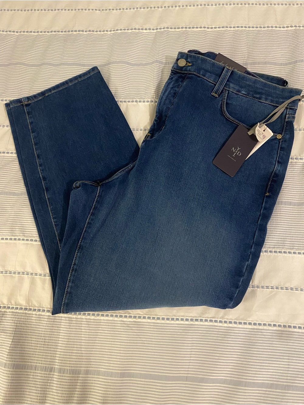 NYDJ Women's Dark Blue Ankle Crop Stretch Jeans